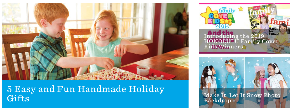 Alternate gallery layout on Honolulu Family homepage