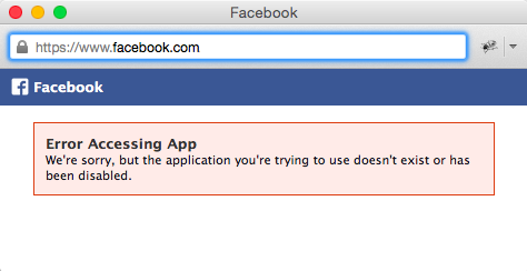 I get an error message when I try to login using Facebook Login